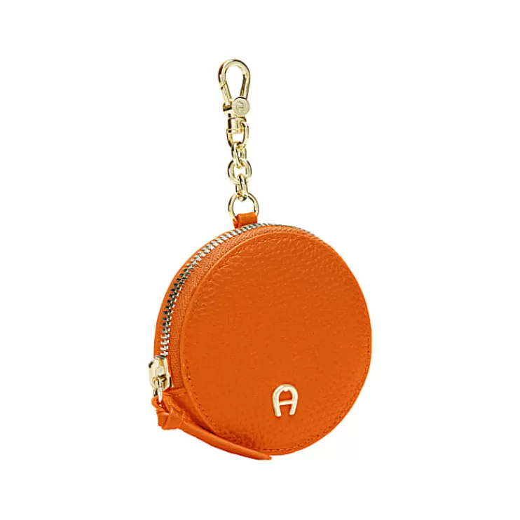 Leather Accessories-Aigner Leather Accessories Fashion Circle Coin Purse Keychain