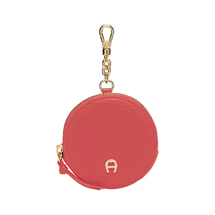 Leather Accessories-Aigner Leather Accessories Fashion Circle Coin Purse Keychain