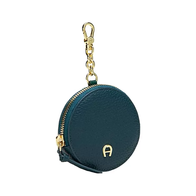 Leather Accessories-Aigner Leather Accessories Fashion Circle Coin Purse Keychain
