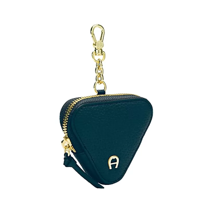Leather Accessories-Aigner Leather Accessories Fashion Triangle Coin Purse Keychain