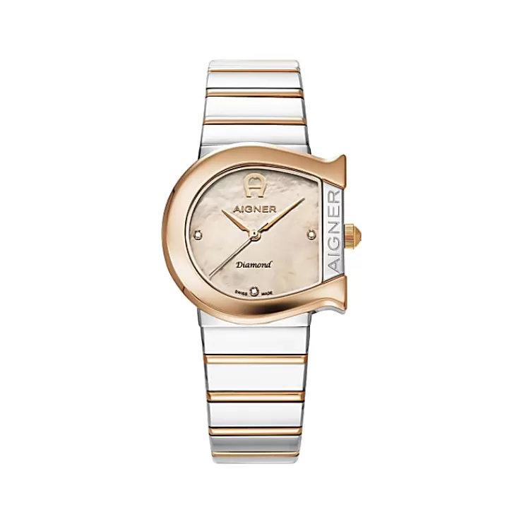 Watches-Aigner Watches Ladies watch MATERA DIAMOND silver rosé