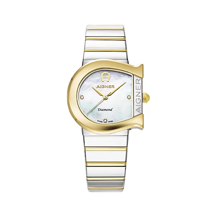 Watches-Aigner Watches Ladies watch MATERA DIAMOND silver-gold