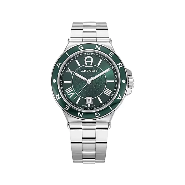 Watches-Aigner Watches Men's watch Trieste Silver-Green