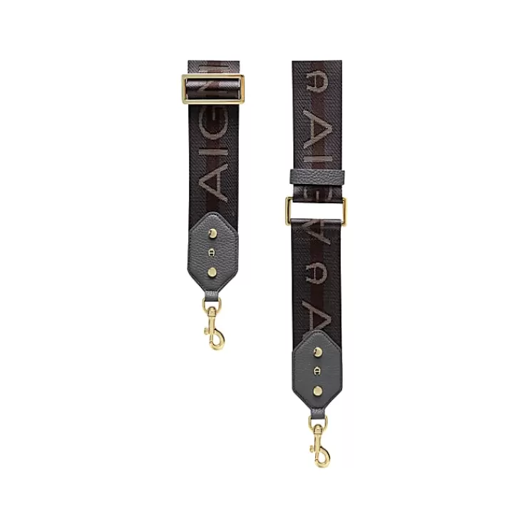 Straps | Leather Accessories-Aigner Straps | Leather Accessories Textile Shoulder Strap Logo